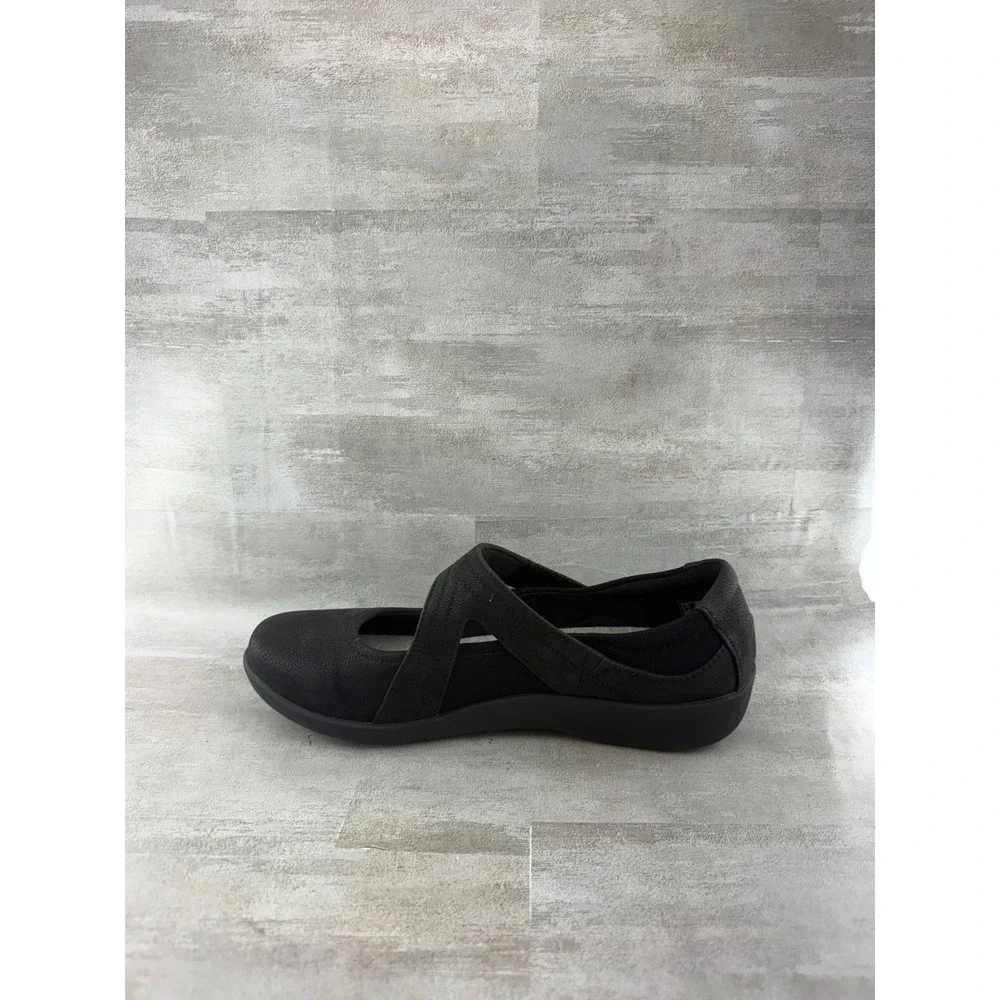 Clarks Cloudsteppers Sillian Tana Black Mary Jane Flats Women Sz 10W Wide